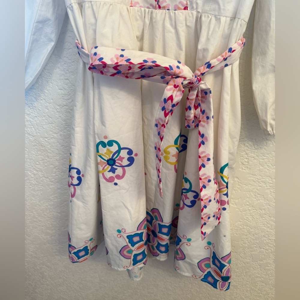 Hermoza Embroidered 100% Cotton Shirt Multi- Floral Cross Stitch Dress  S-Small - Picture 9 of 17